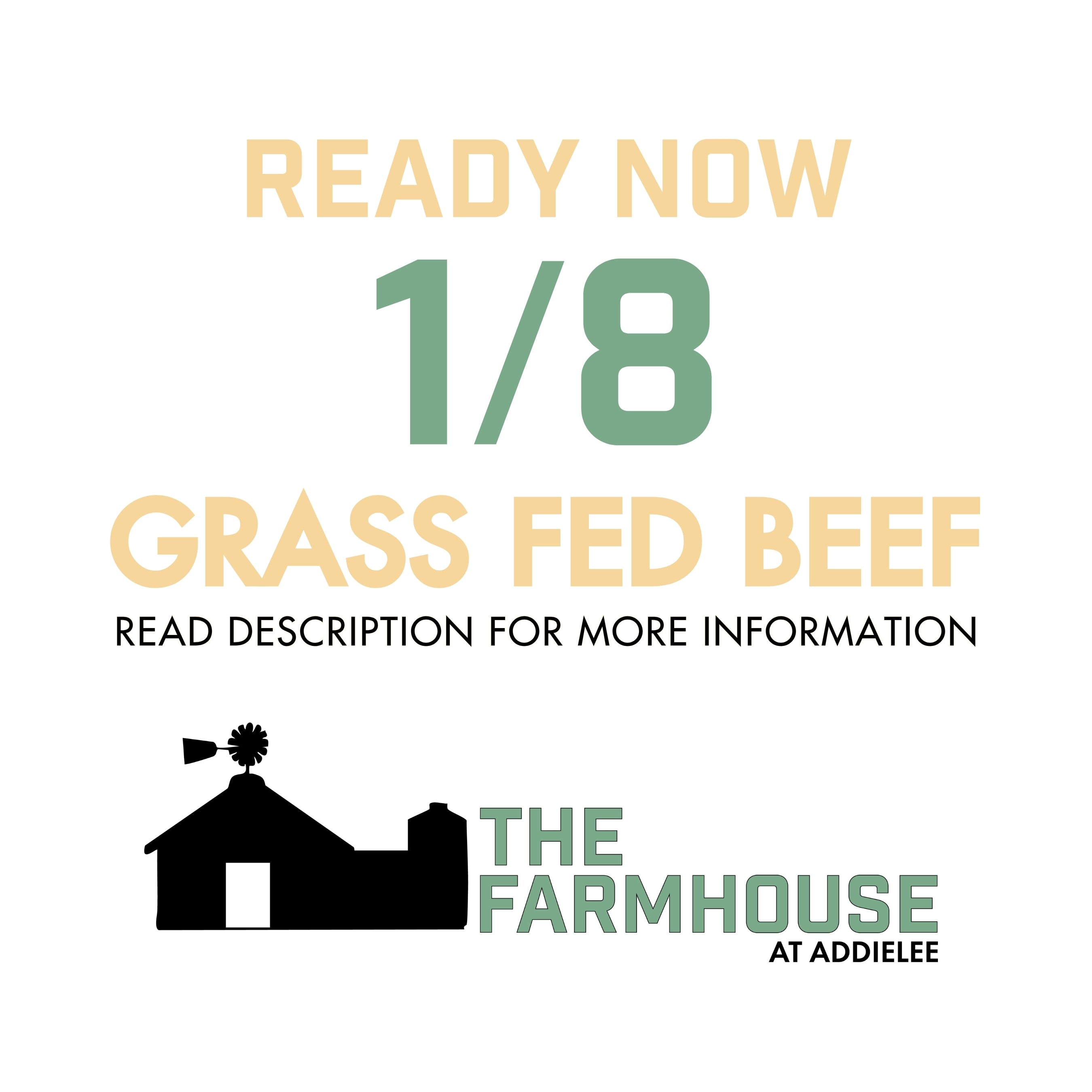 1/8 Beef Share $400 DEPOSIT ONLY READY NOW 2026 (Grass-fed, approx. 45 lbs. of beef)