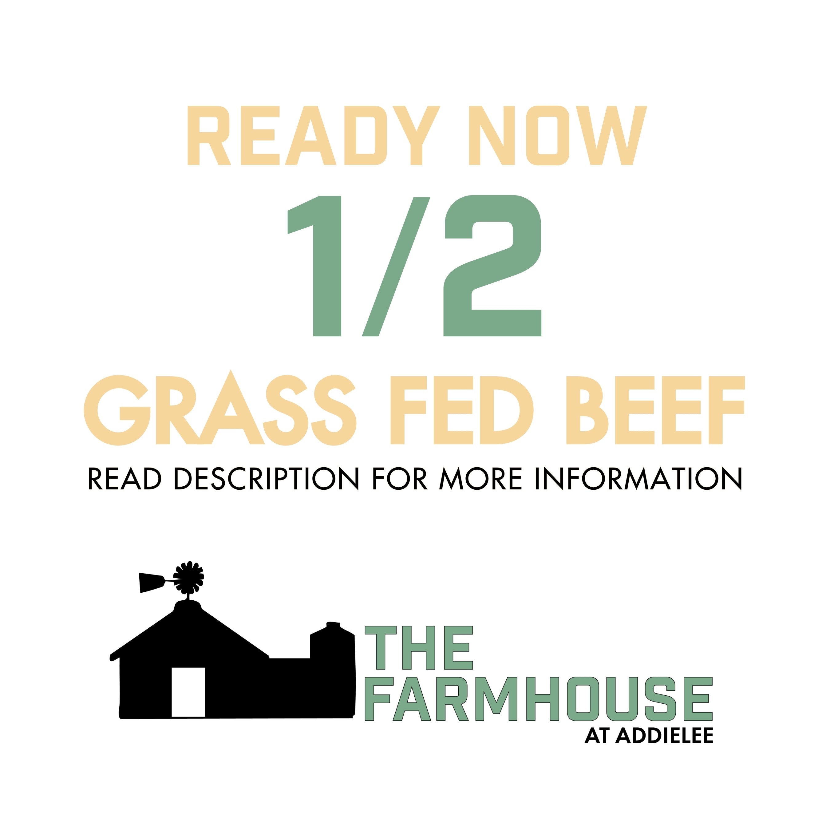 1/2 Beef Share $1000 DEPOSIT ONLY 2026  READY NOW (Grass-fed, approx. 180 lbs. of beef)